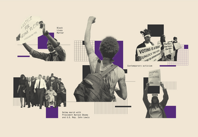 Collage of modern civil rights activists.